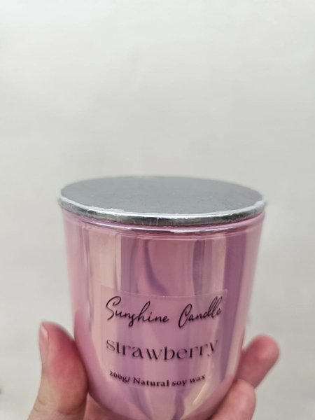 شمعة زجاج غطا معدن